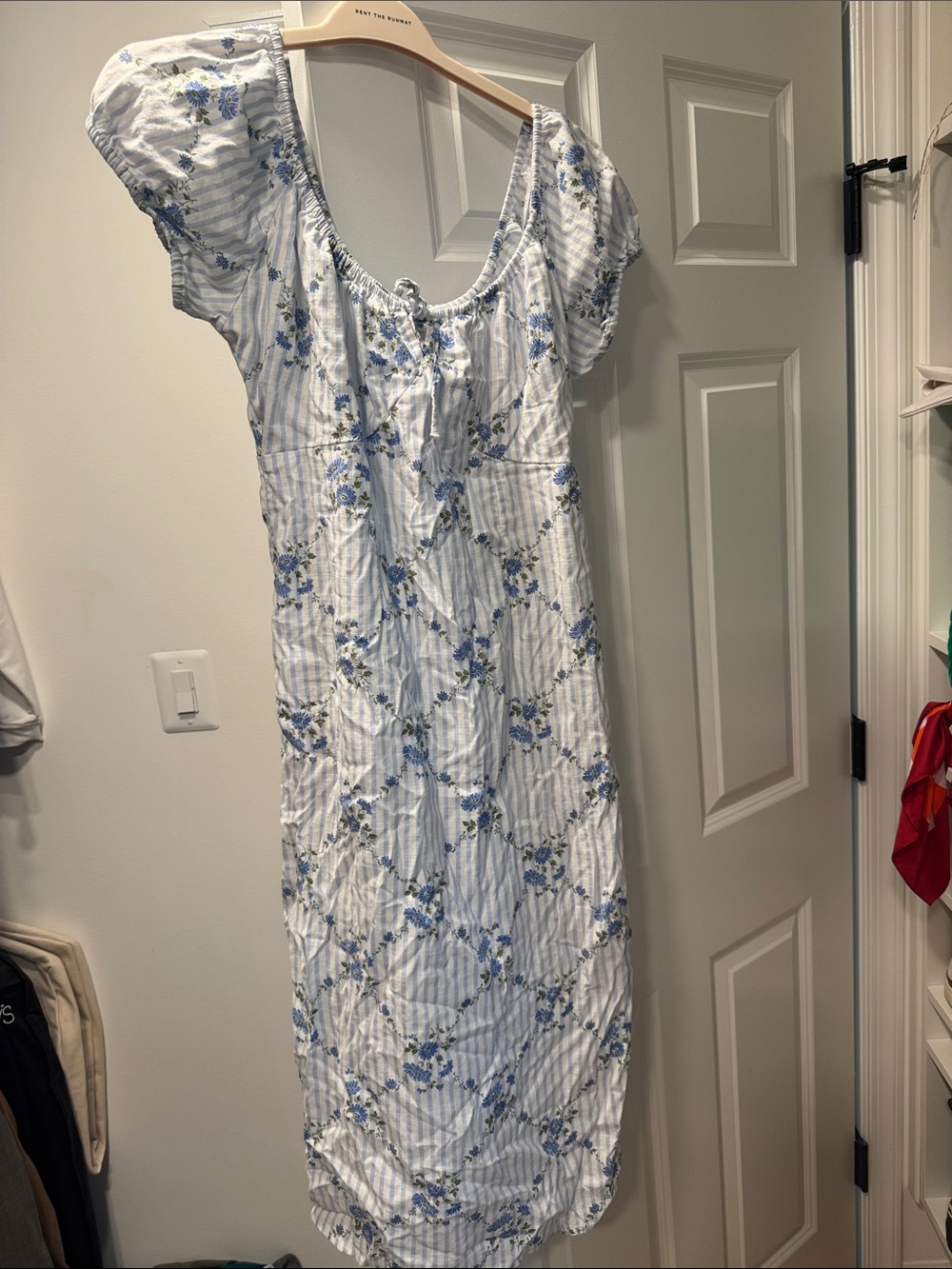 Old Navy White and Light Blue Floral Maxi Dress